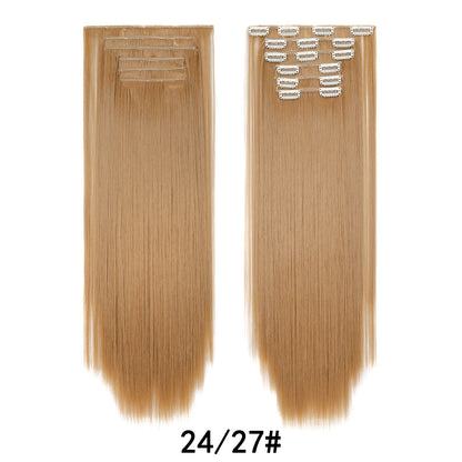 6-piece clip-in hair extension set by My Store, shown as individual weft pieces with attachment clips