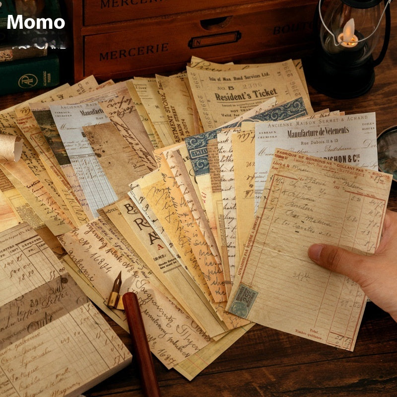 Retro artistic paper background notebook for DIY notes, featuring vintage material design