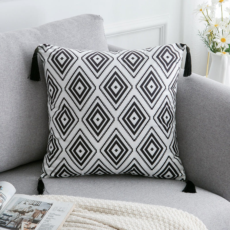 Bohemian National throw pillow with colorful patterned design and soft textured fabric