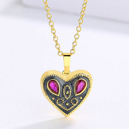 Classic retro enamel jewelry three-piece set with exquisite decorative detailing by My Store