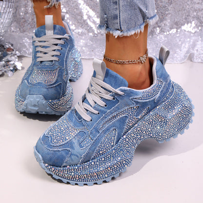 Women's stylish height-increasing thick-soled casual sneakers in versatile design