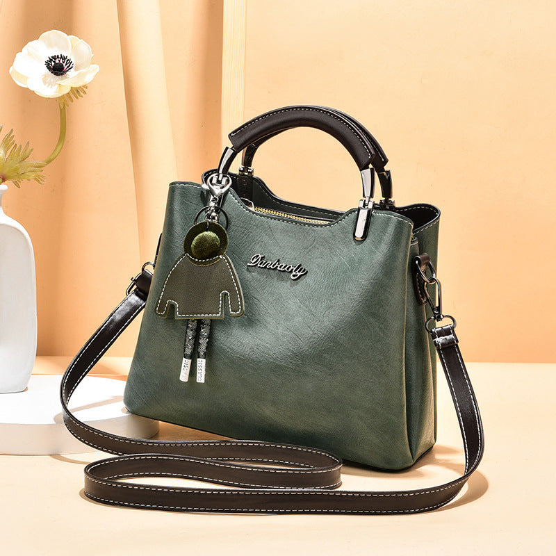 Simple retro small handbag for women, compact design in a classic style