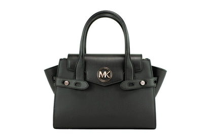 Carmen Black Leather Satchel by Michael Kors