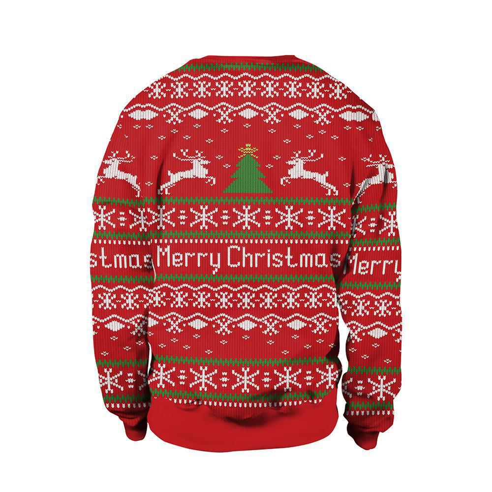 Men’s and women’s Christmas printed round neck sweater by My Store