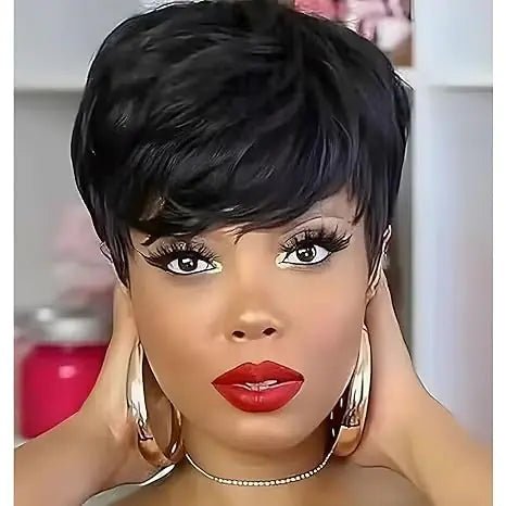 FCHW - wig Short Straight Pixie Cuts Wigs For Black Women Synthetic Short Wigs For Black Women African American Women Wigs (9418) - BACKUPMYFILESNOW