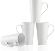 Buyajuju Large Coffee Mugs Set 16 OZ Tall Coffee Cups with Handle White Coffee Mugs Set of 4 for Coffee Tea Cocoa Latte Milk