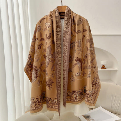Retro high sense artificial cashmere scarf in a soft textured design