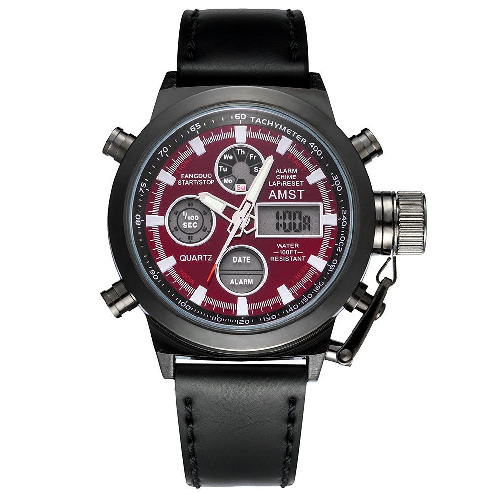 Retro minimalist stylish business casual sports electronic men's watch by My Store