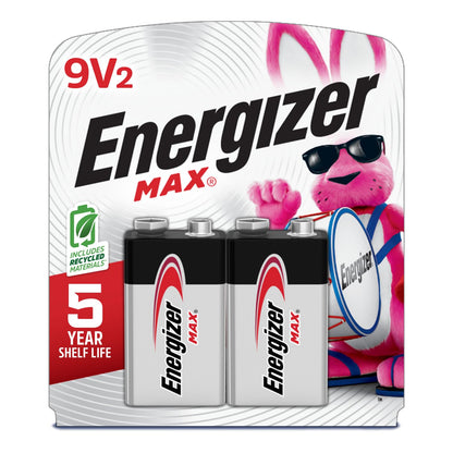 Energizer MAX 9V Long-Life Alkaline Batteries (2-Pack)
