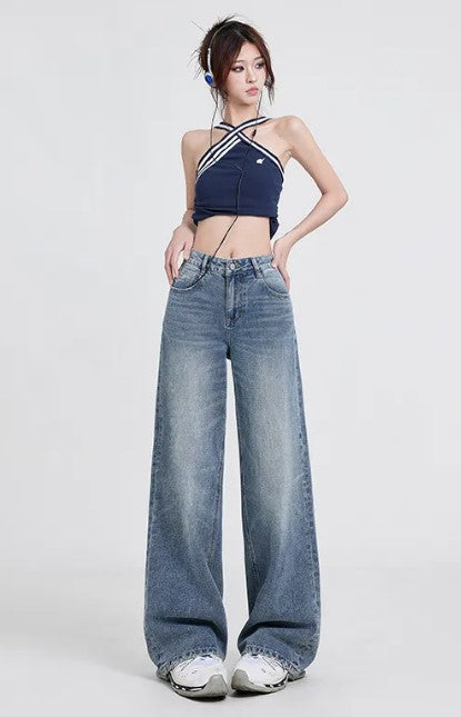 Chic High Waist Wide Leg Jeans