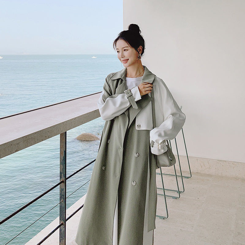 Women's contrasting mid-length trench coat by My Store