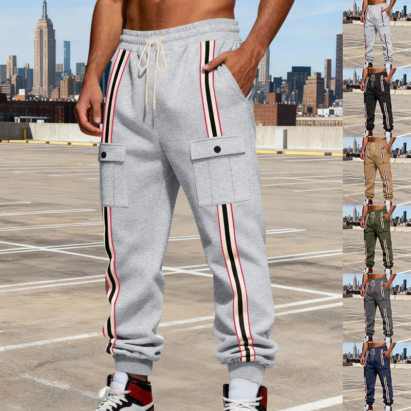 Outdoor sports trend workwear webbing retro loose-fit sweatpants in casual streetwear style