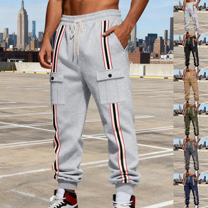 Outdoor sports trend workwear webbing retro loose-fit sweatpants in casual streetwear style