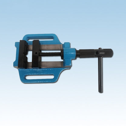 High carbon steel drilling machine vise with adjustable jaws and durable metal construction