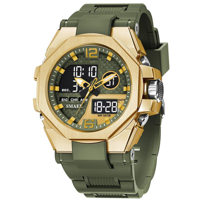 Mens Sports Outdoor Tactical Alloy Dual-Display Watch