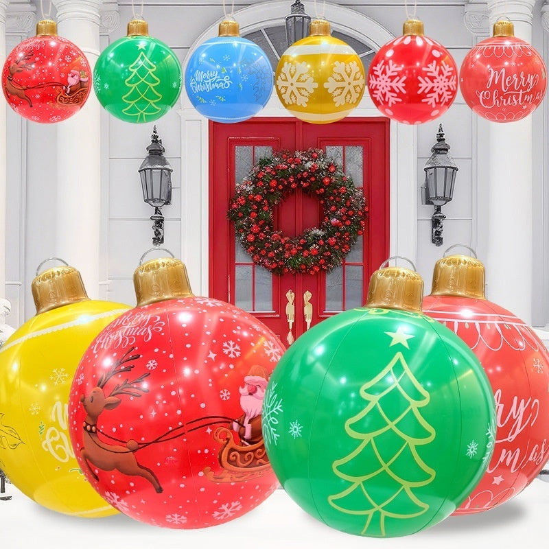 Inflatable Christmas ball outdoor garden decoration with festive red and green design