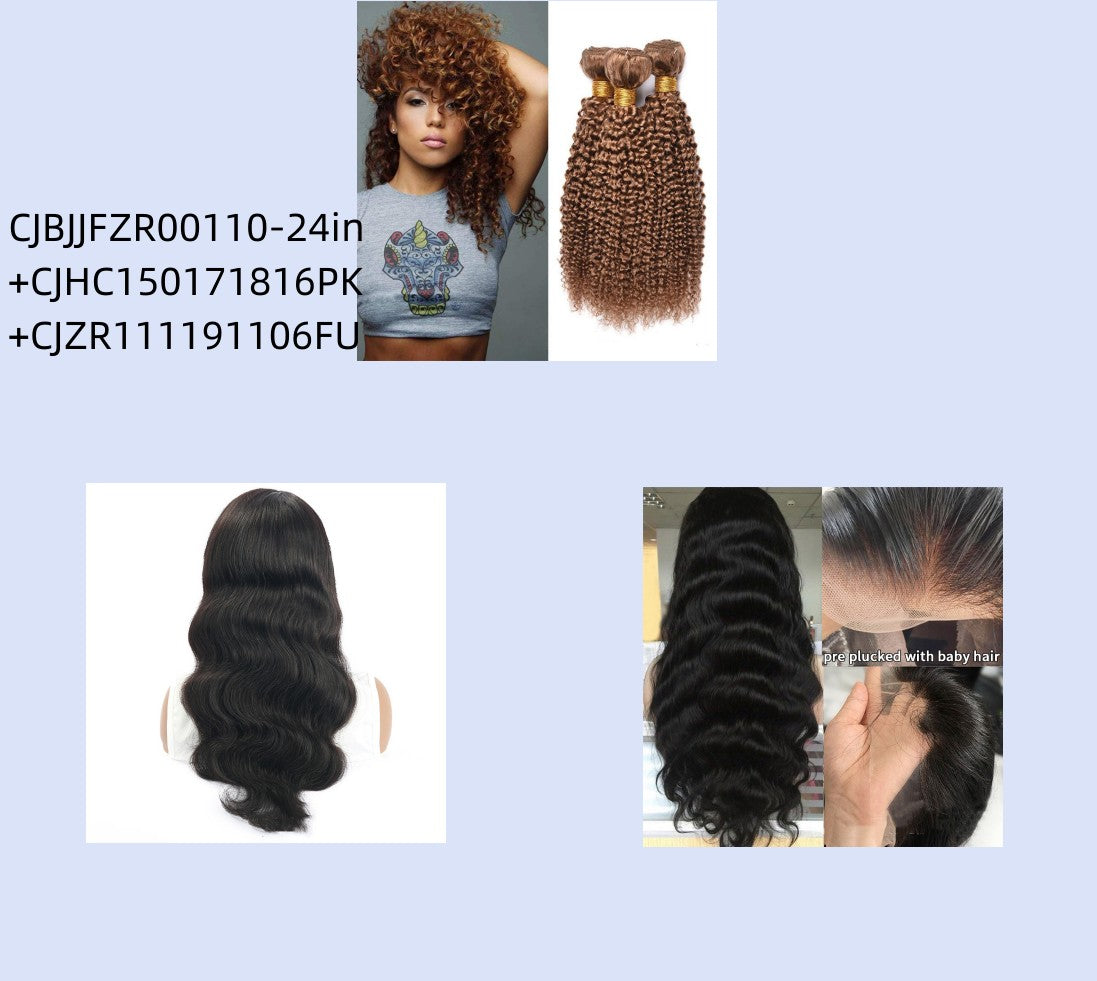 Kinky curly wave human hair extension with defined curls and natural texture