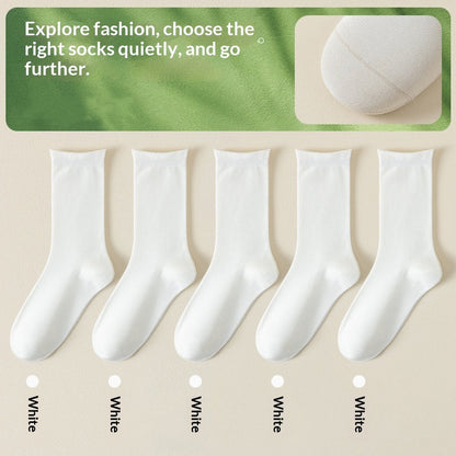Women's spring-summer mid-calf silk socks in a lightweight design