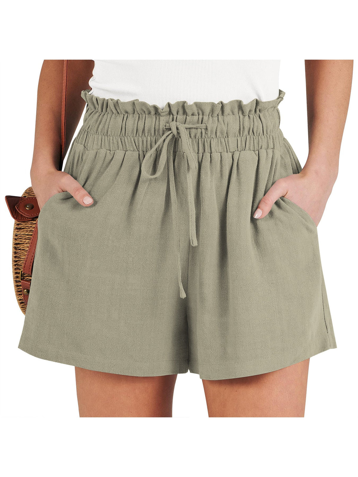 Solid-color loose-fitting casual fashionable shorts by My Store
