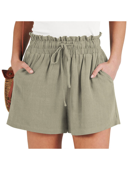 Solid-color loose-fitting casual fashionable shorts by My Store