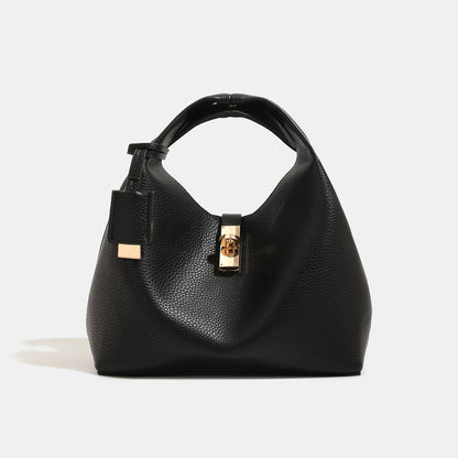 Fashionable handheld shopping basket crossbody bag with woven texture and shoulder strap