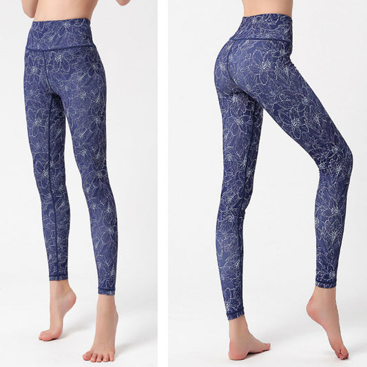 Women's tie-dye leggings, high-waist push-up yoga pants for fitness and workout, My Store brand