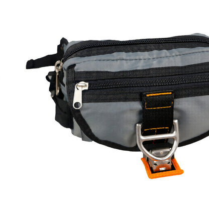 Multifunctional nylon waist bag with uniquely designed hook-and-loop closure