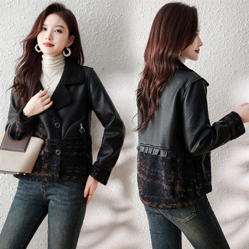 Women's loose plus-size faux fur winter coat jacket in a warm, plush design