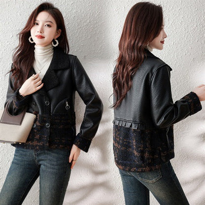 Women's loose plus-size faux fur winter coat jacket in a warm, plush design