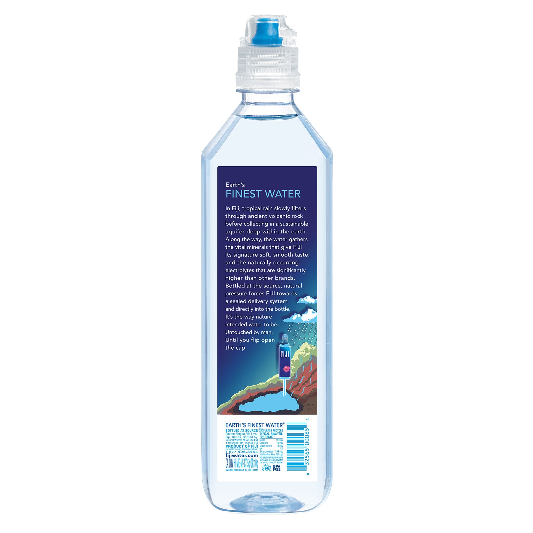Fiji Natural Artesian Water bottles, 23.7 fl oz, 12-pack, with clear labels and Fiji logo on the caps