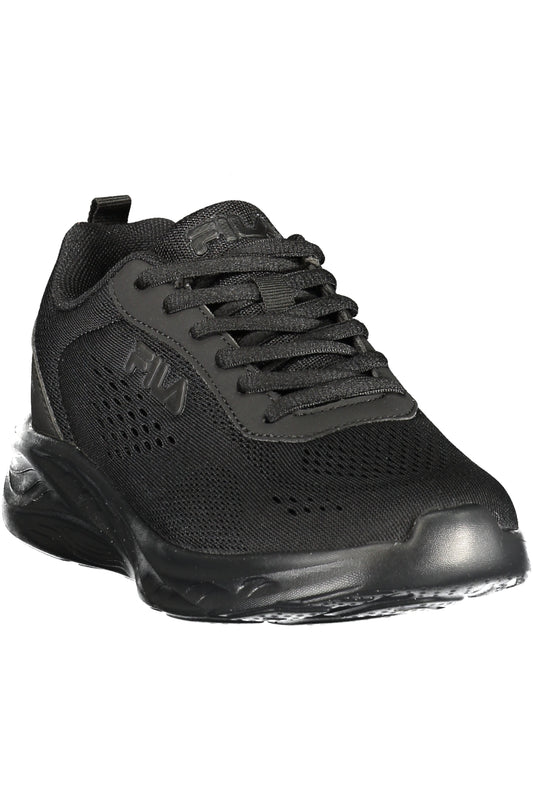 FILA women's black sports sneakers with white accents, lightweight athletic shoes for running and training.