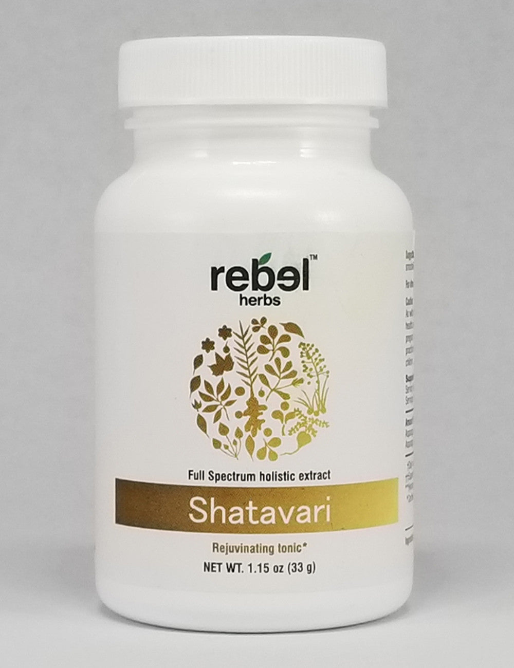 Shatavari dual extracted powder, a single herb supplement from BACKUPMYFILESNOW® in a clear jar with a light-colored powder inside.