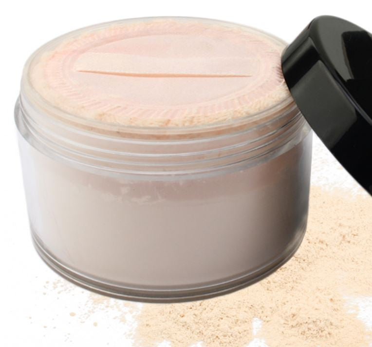 BACKUPMYFILESNOW® Mineral Powder #1 in a sleek container, showcasing fine mineral powder with a smooth, natural finish.