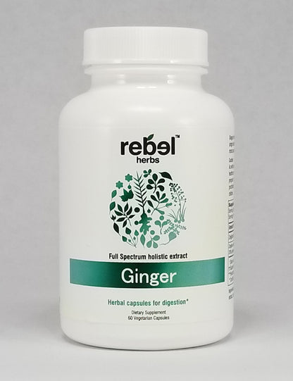 BackUpMyFilesNow® women's health ginger capsules in a bottle, showcasing the supplement packaging and capsules inside.