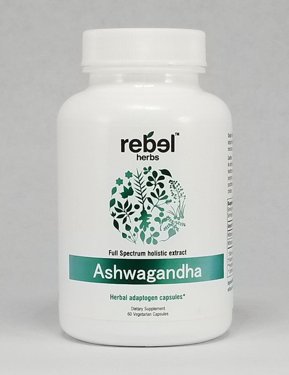 Ashwagandha capsules for stress relief in a bottle, natural supplement by BACKUPMYFILESNOW® shown on a white background.