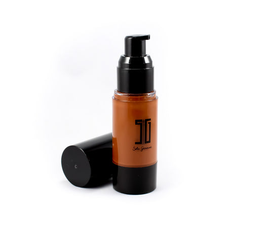 SG Full Coverage Foundation #12 by BACKUPMYFILESNOW® in a sleek bottle, showcasing smooth, full-coverage makeup for even skin tone.