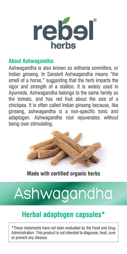 BackUpMyFilesNow® Ashwagandha capsules for stress relief, showing a close-up of the herbal supplement bottle and capsules.