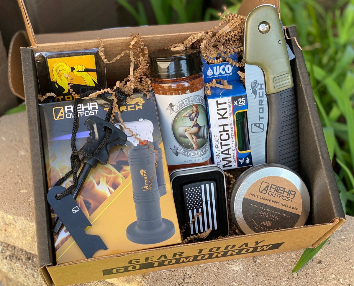 Corspice Fire it up Box with assorted spices and seasonings for cooking, displayed in an open box with colorful packets.