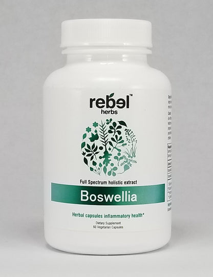 Boswellia capsules by BACKUPMYFILESNOW®, single herb supplement in clear bottle with label, close-up of capsules inside