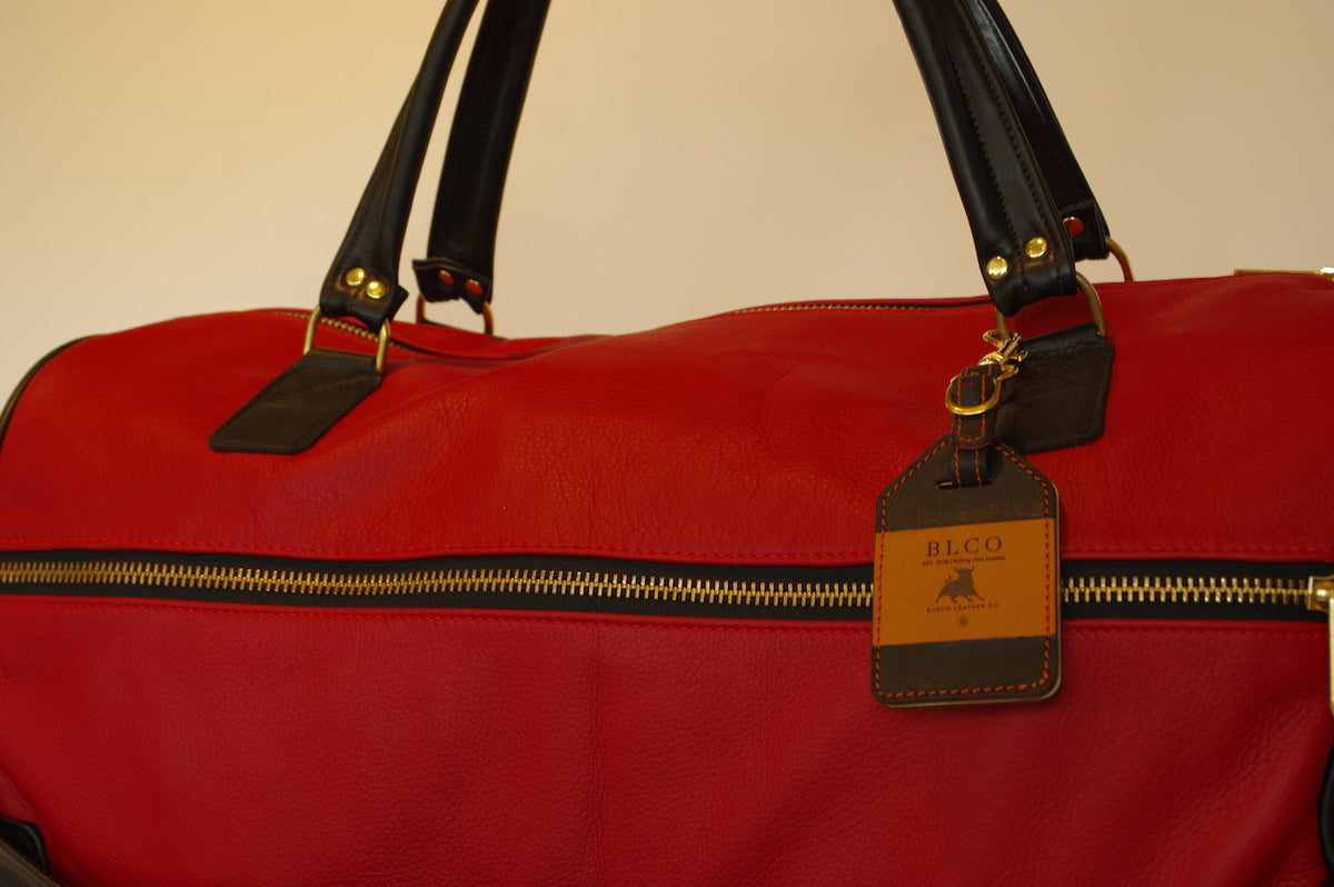 Luxury leather BLCO® Duffle Bag XL-LUX by Bueno Leather Co., handcrafted with spacious design and premium leather details.
