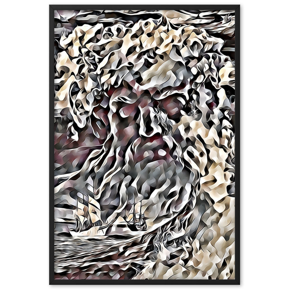 WHEN POSEIDON ASKED THE WAVES TO DANCE UPPER Framed Poster