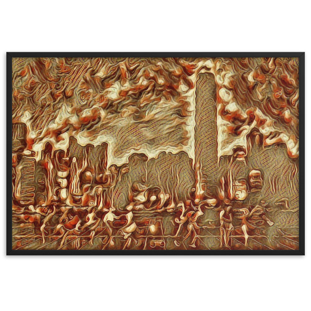 Framed poster titled "Surrender to the Rhythm of the Road Golden Age" by Gianneli, artwork on display, from BACKUPMYFILESNOW®.