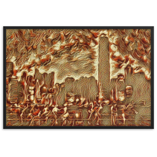 Framed poster titled "Surrender to the Rhythm of the Road Golden Age" by Gianneli, artwork on display, from BACKUPMYFILESNOW®.
