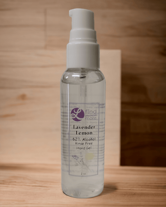 Lavender hand sanitizer gel 2-pack from Findlavender.com, natural antibacterial hand sanitizer with lavender scent.