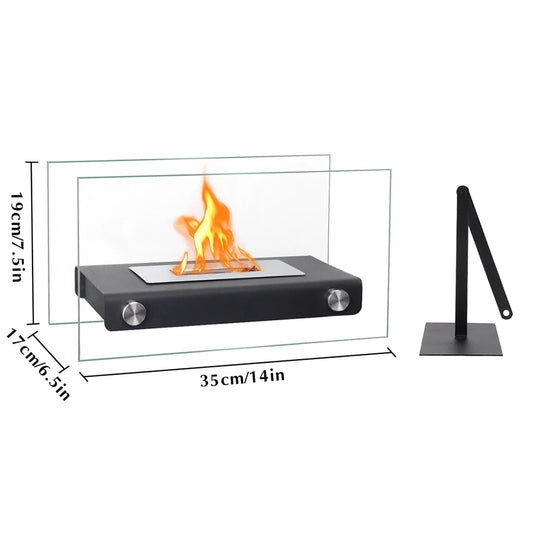 White 14-inch rectangular tabletop fire bowl by JHY DESIGN, designed for outdoor gel and ethanol fireplaces, ideal for patio decor.