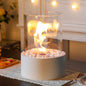 Extra large JHY DESIGN portable tabletop fire bowl with gel and ethanol, ventless indoor/outdoor fireplace, 22x28cm.