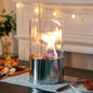 JHY DESIGN 11.5-inch tabletop fire bowl with gel and ethanol fireplace, portable and decorative for indoor or outdoor use.