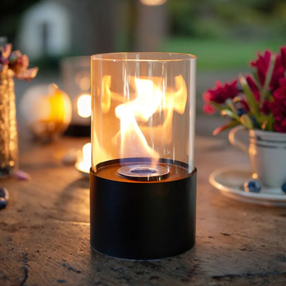 JHY DESIGN 11.5-inch tabletop fireplace with gel and ethanol fire bowl, portable and suitable for indoor or outdoor use