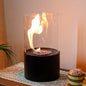 Portable 11.5-inch JHY DESIGN tabletop fire bowl with gel and ethanol fireplace, showcasing a modern, sleek design for indoor or outdoor use.