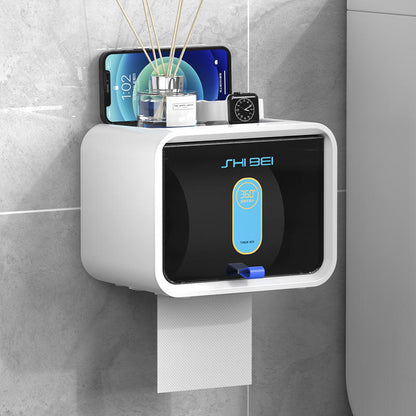 White waterproof toilet paper holder by FLIPSTYLEZLLC, designed for secure toilet paper storage with single-layer construction.